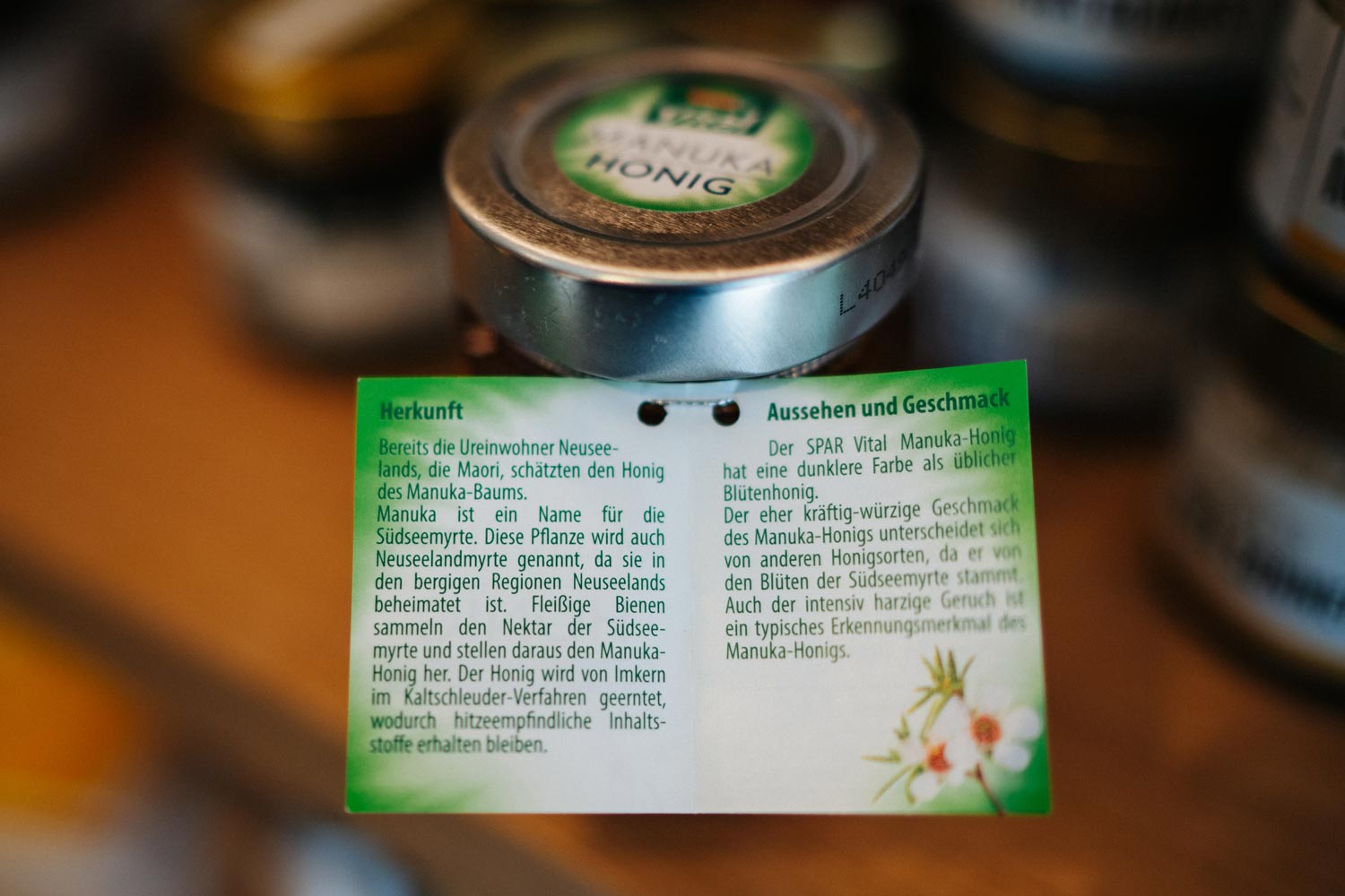Produktanhänger Manuka Honig
